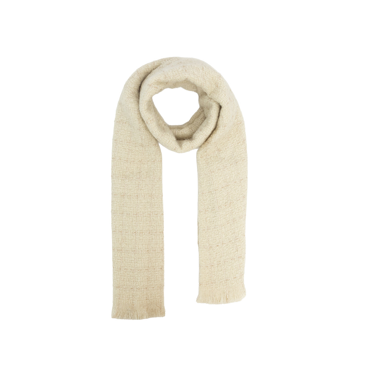 Écharpe écru effet tweed