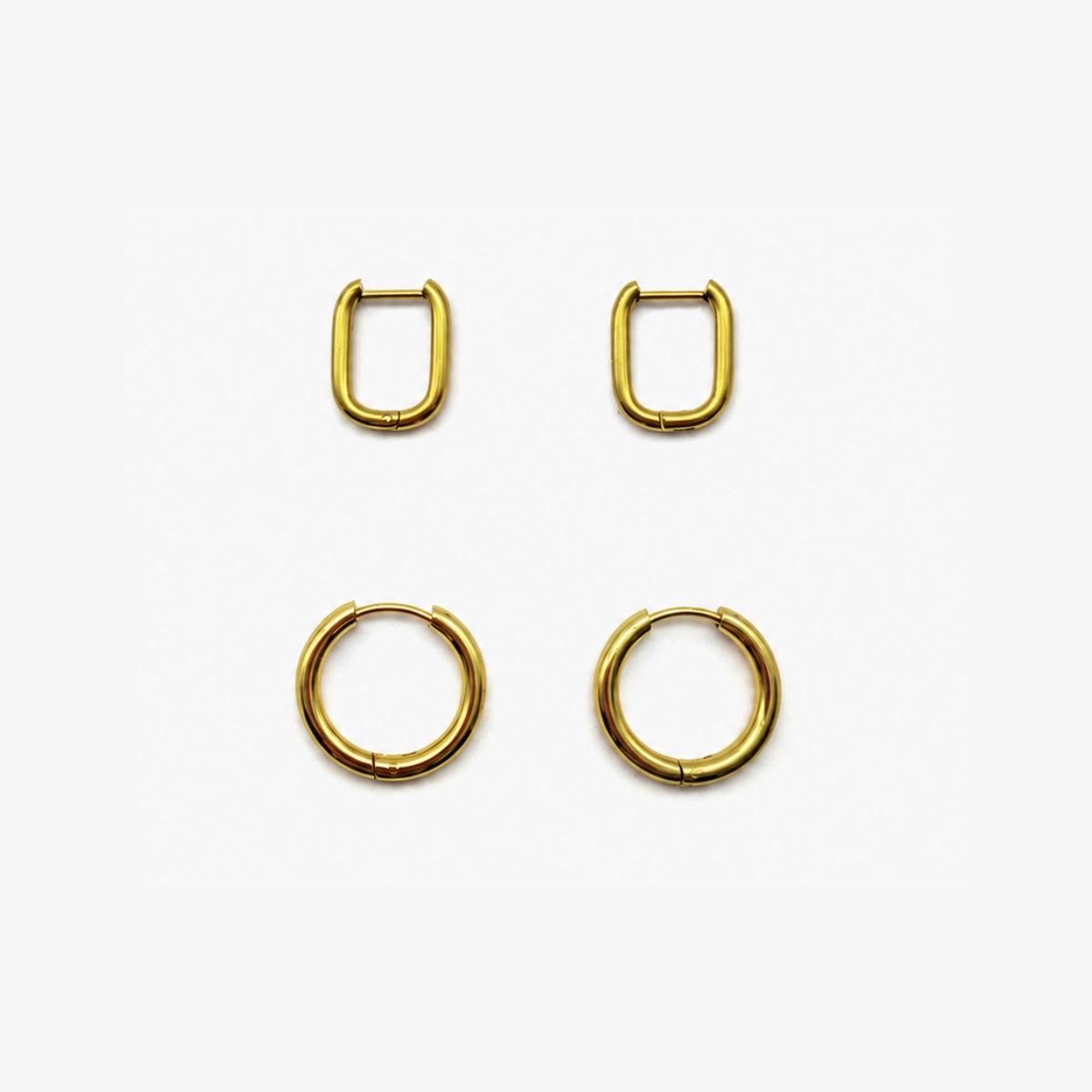 Set x2 petites créoles articulées en acier inoxydable