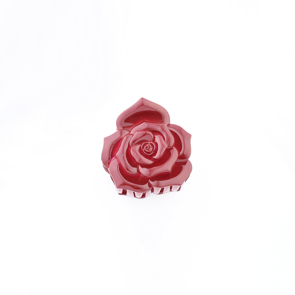 Pince à cheveux fleur de camélia bordeaux