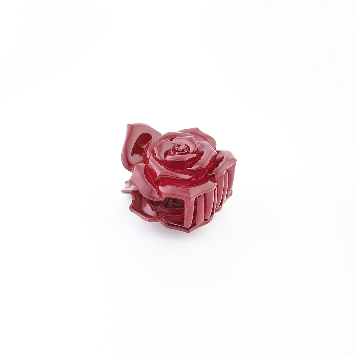 Pince à cheveux fleur de camélia bordeaux