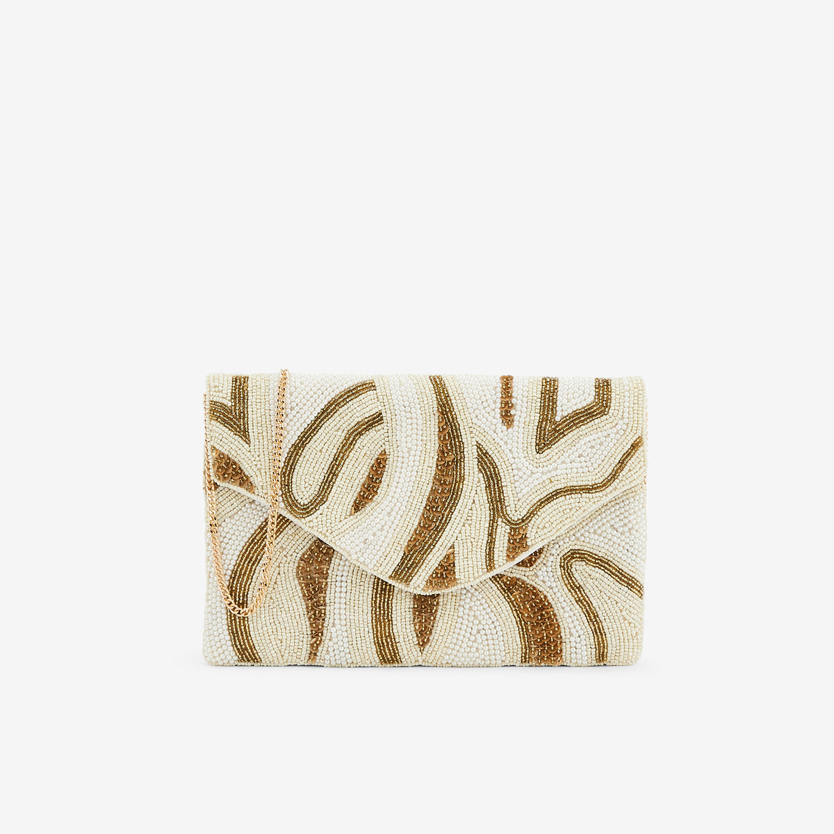 Pochette perlée motif vagues