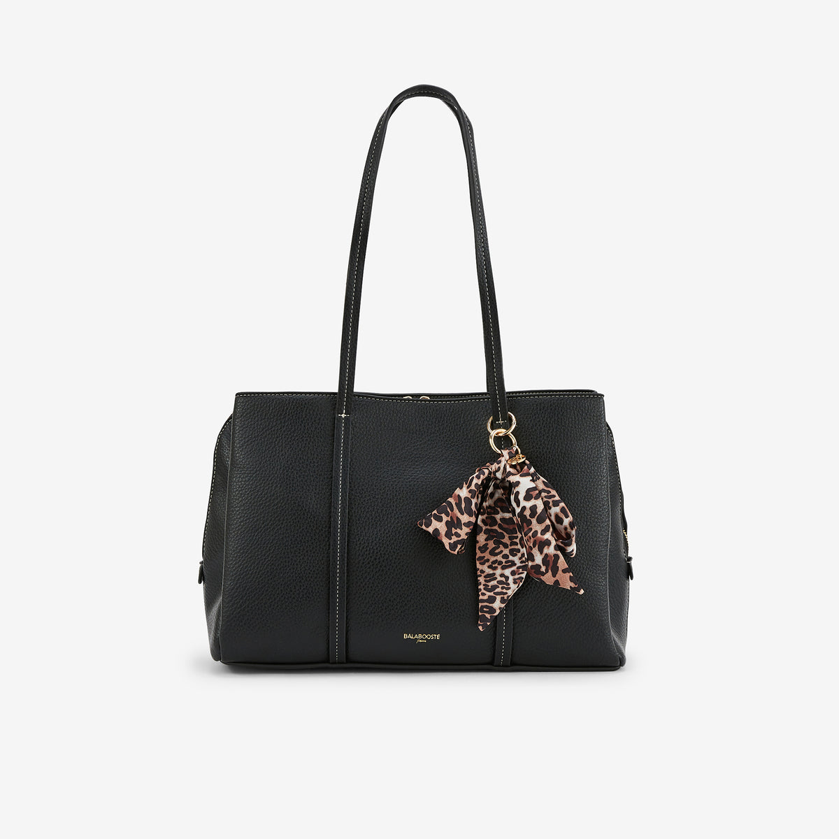 Sac porté épaule effet cuir grainé noir