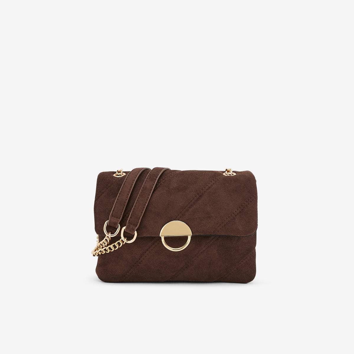 Sac à bandoulière marron matelassé