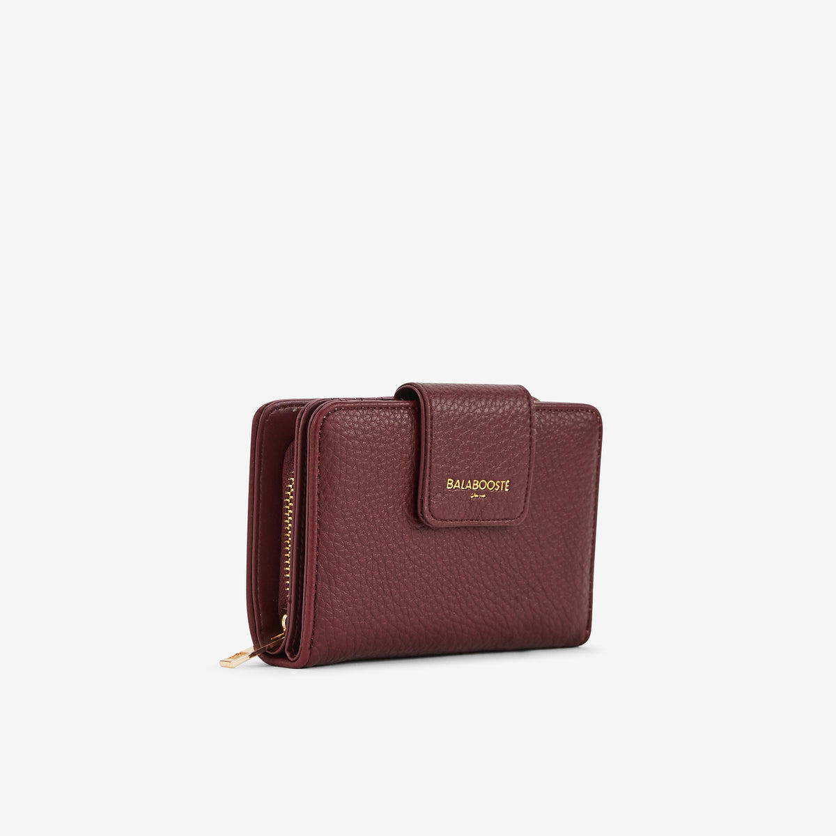 Portefeuille bordeaux effet grainé