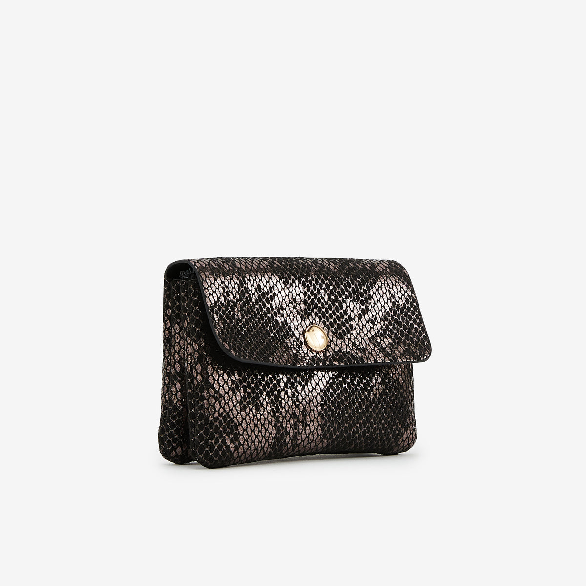 Porte-monnaie écaille métallisée noir
