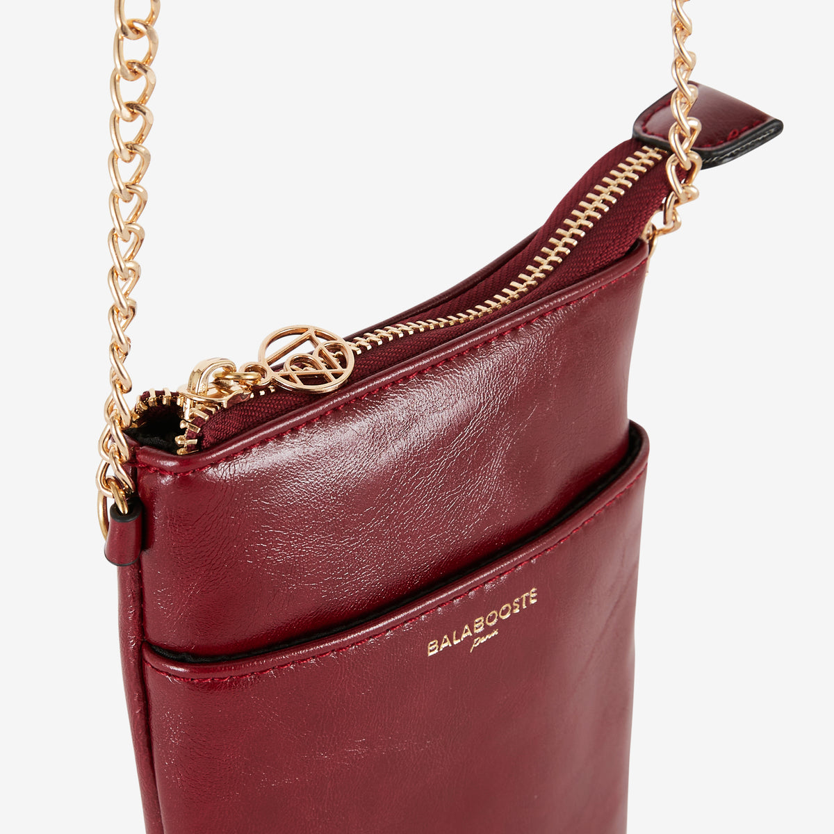 Pochette de téléphone brillante rouge