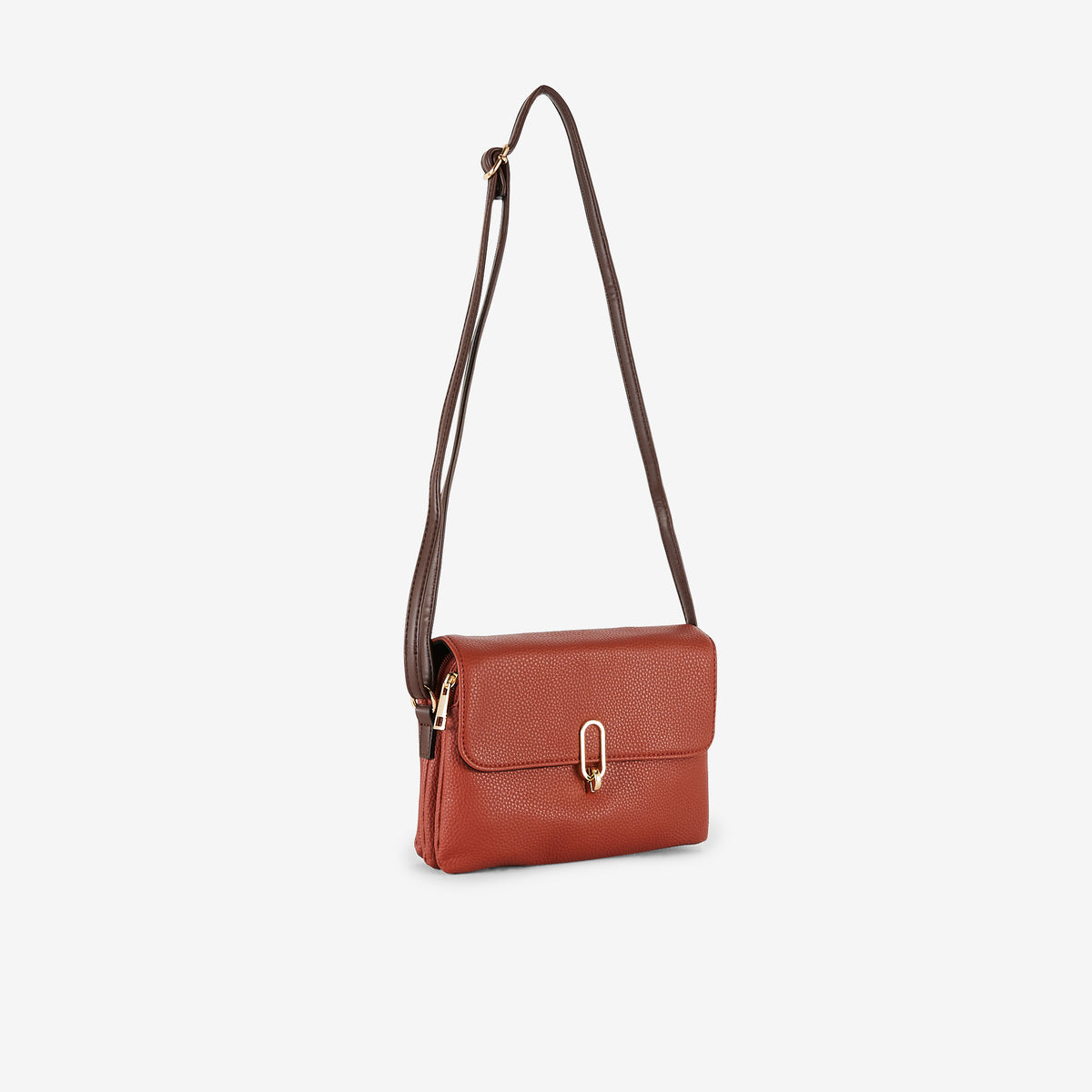 Pochette brique effet grainé