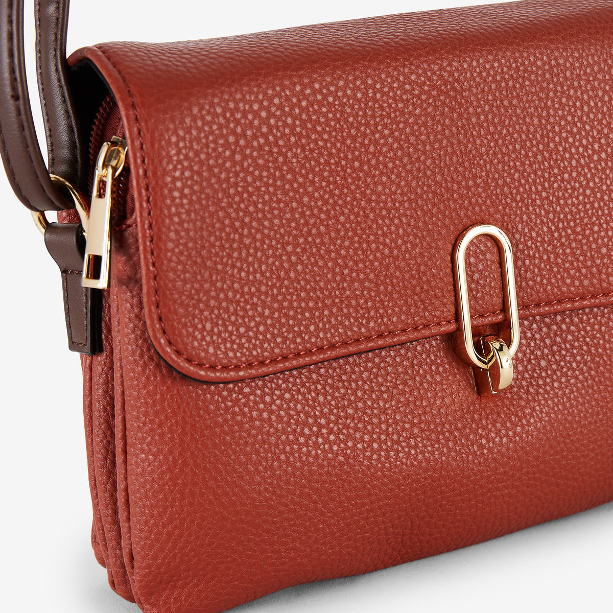 Pochette brique effet grainé