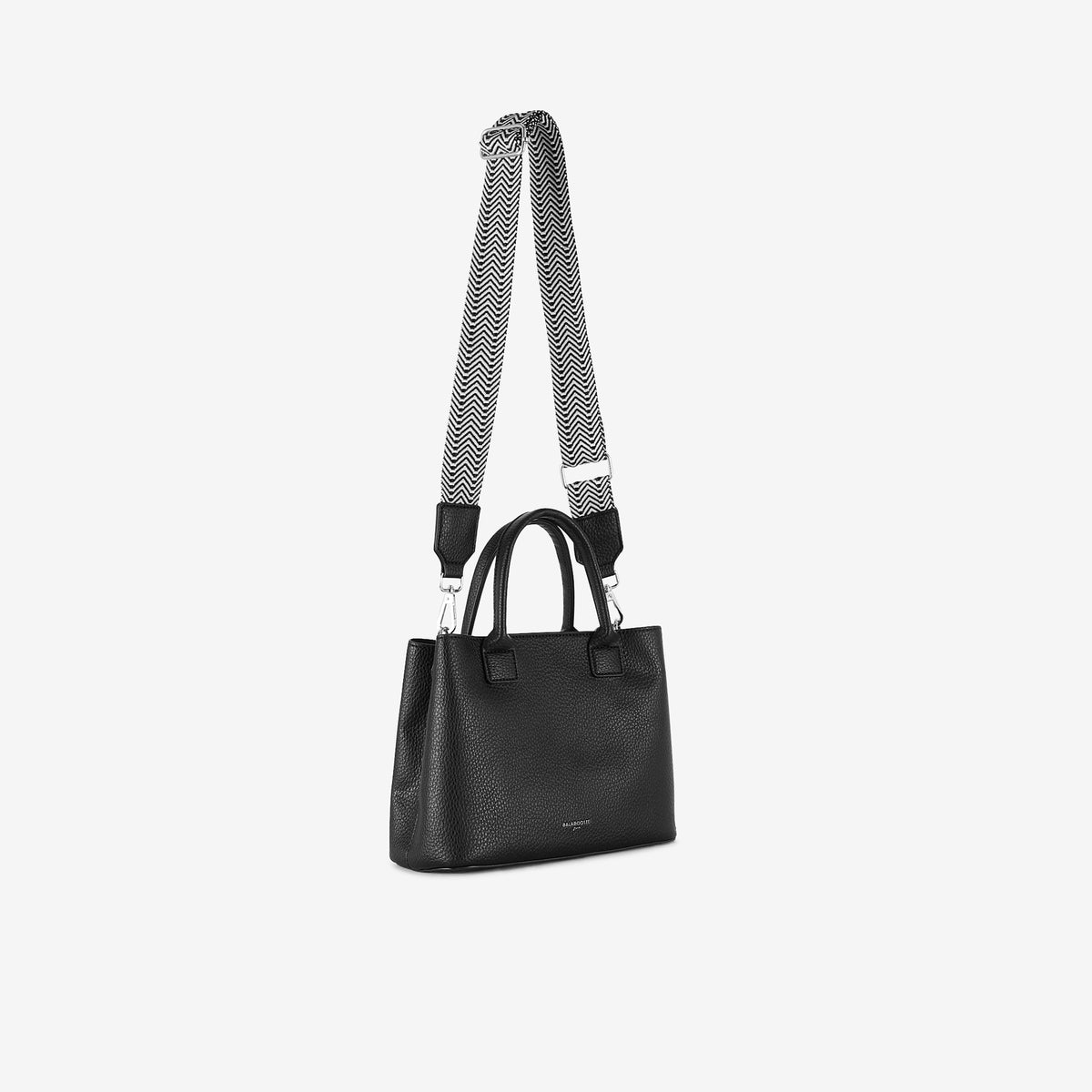 Sac porté main effet grainé noir