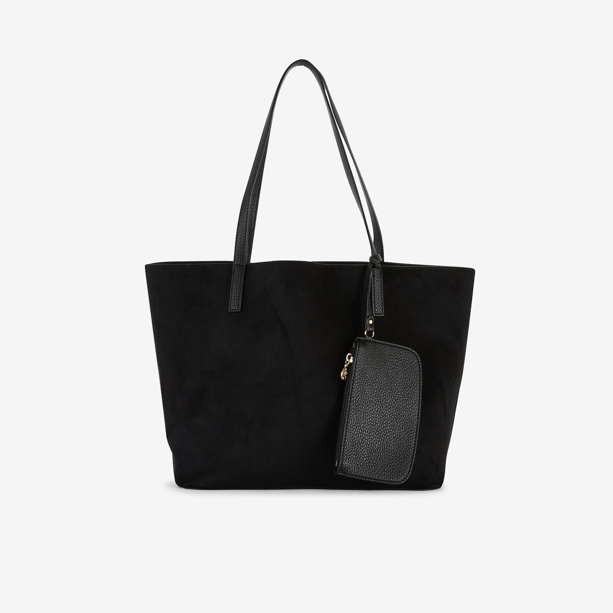 Sac cabas en suédine noir réversible
