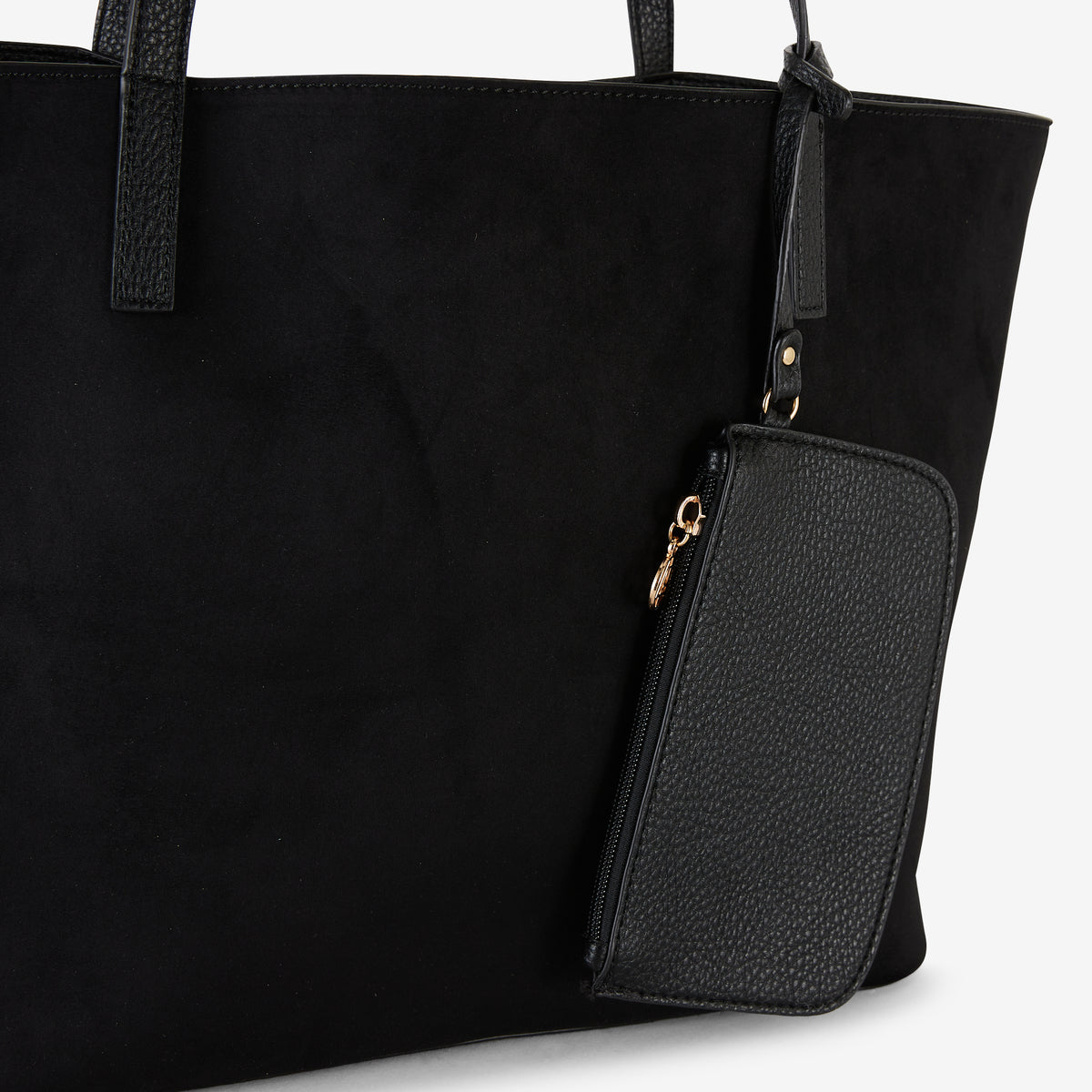 Sac cabas en suédine noir réversible