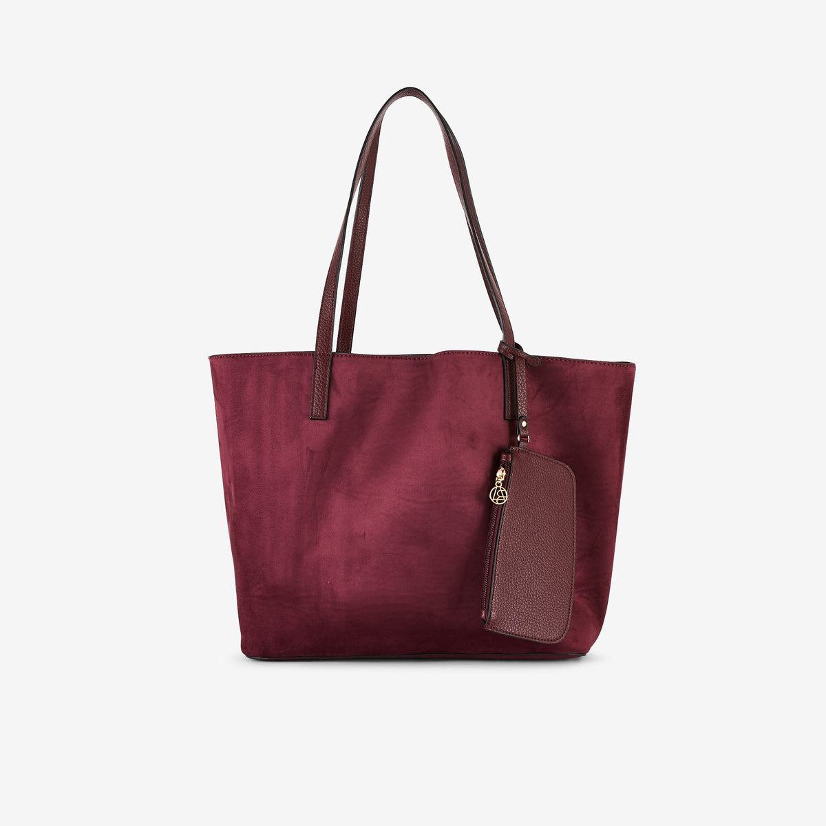 Sac cabas en suédine bordeaux réversible