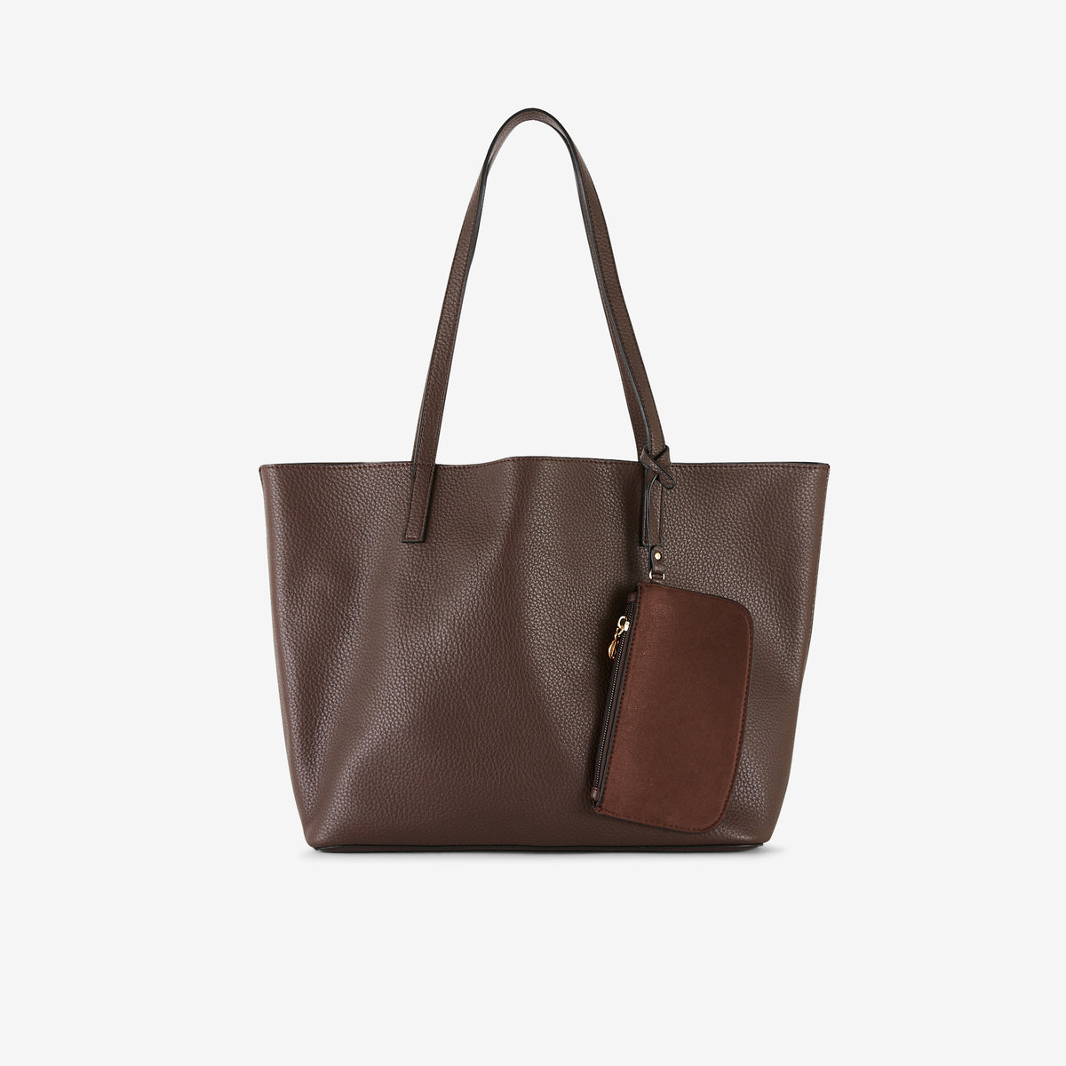 Sac cabas bi-matière marron réversible