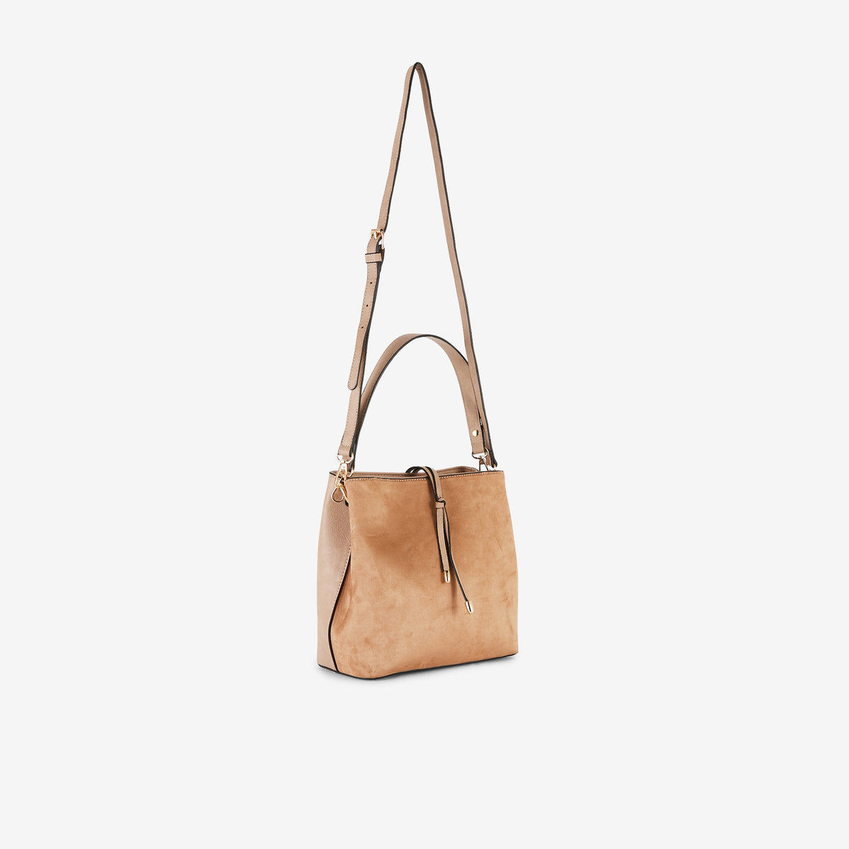 Sac seau beige en suédine