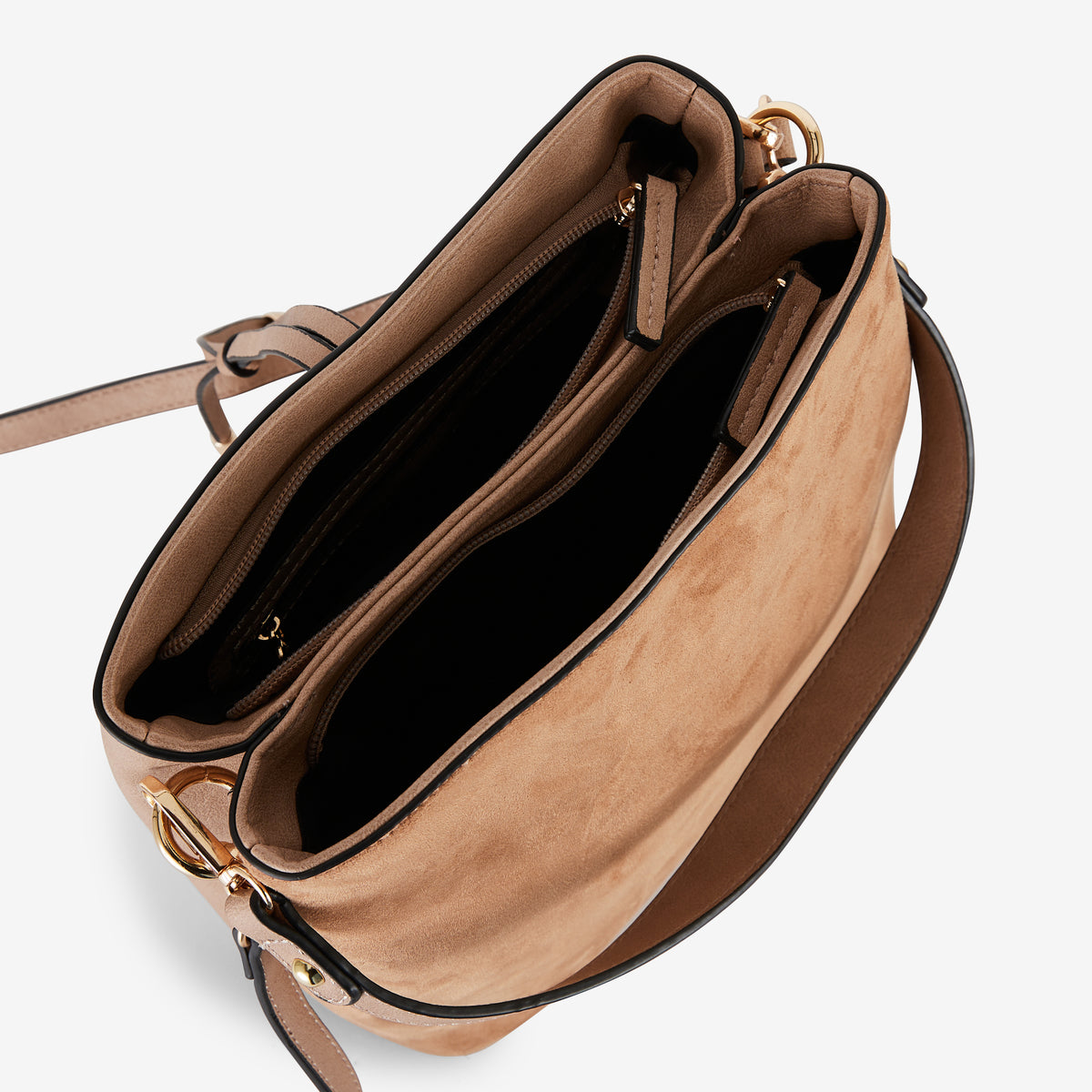 Sac seau beige en suédine