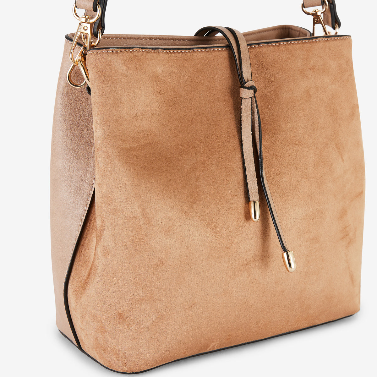 Sac seau beige en suédine