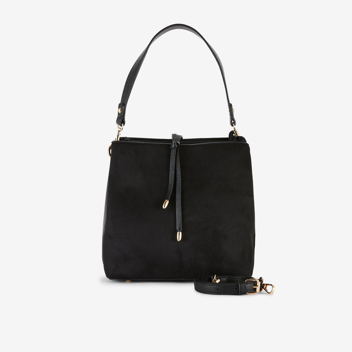 Sac seau noir en suédine