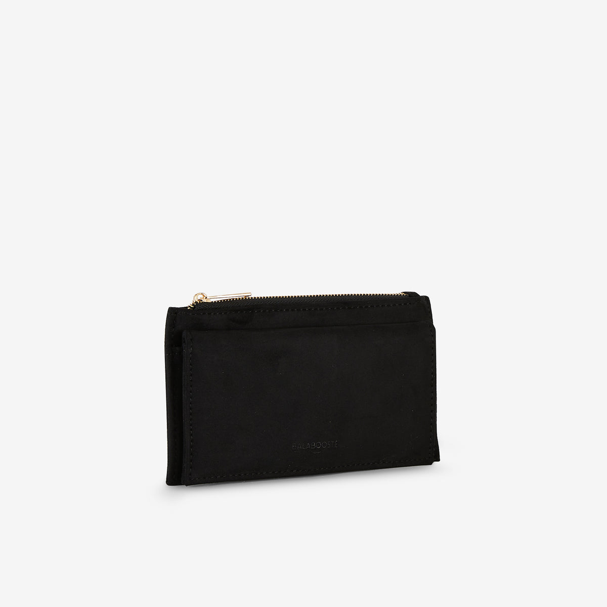 Portefeuille noir en suédine