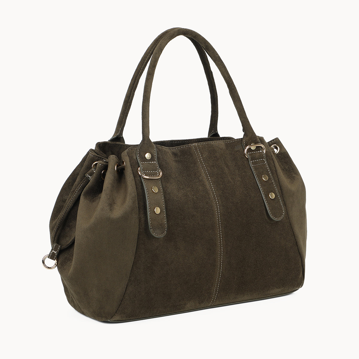 Grand sac bowling en suédine kaki