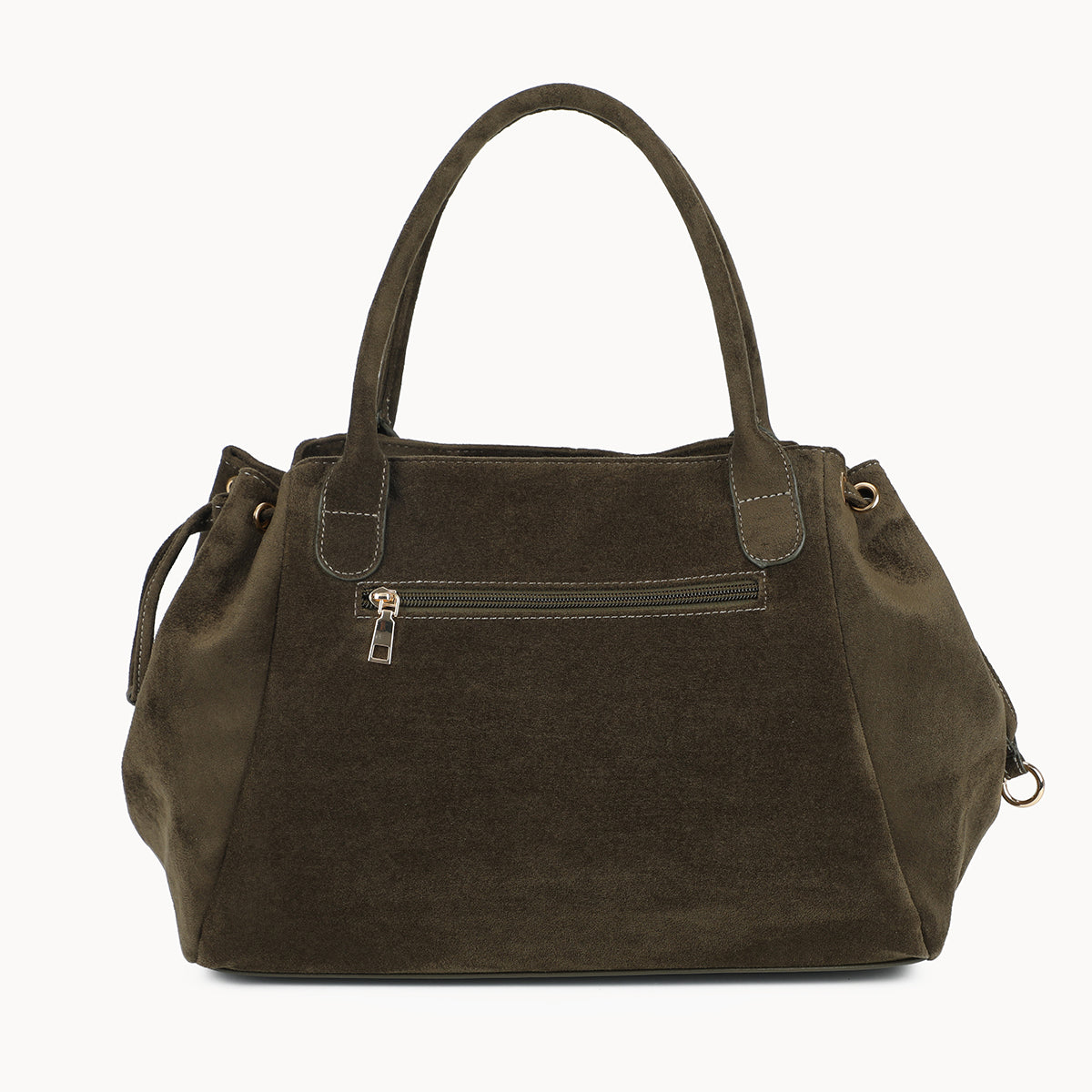 Grand sac bowling en suédine kaki