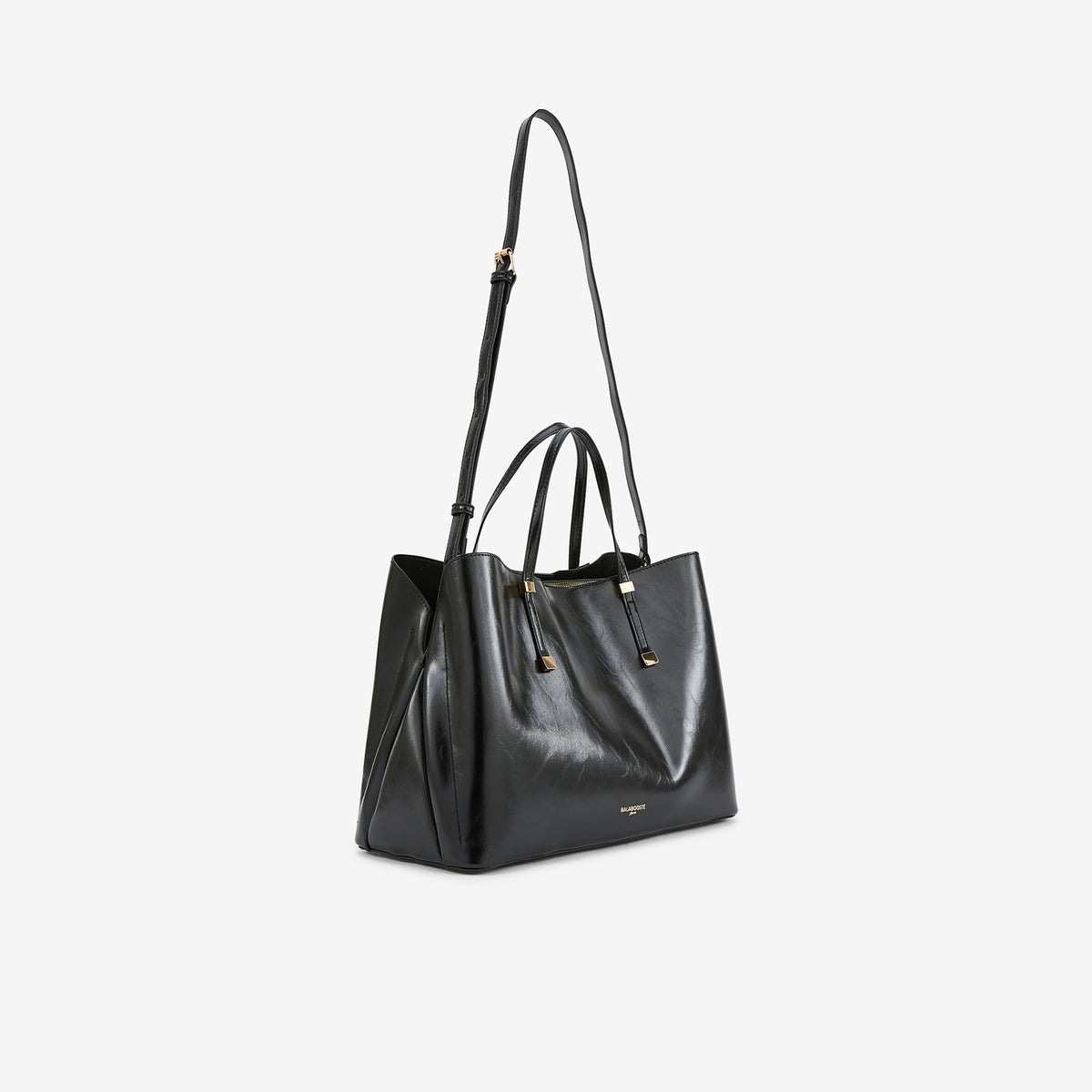Grand sac à main en simili cuir noir