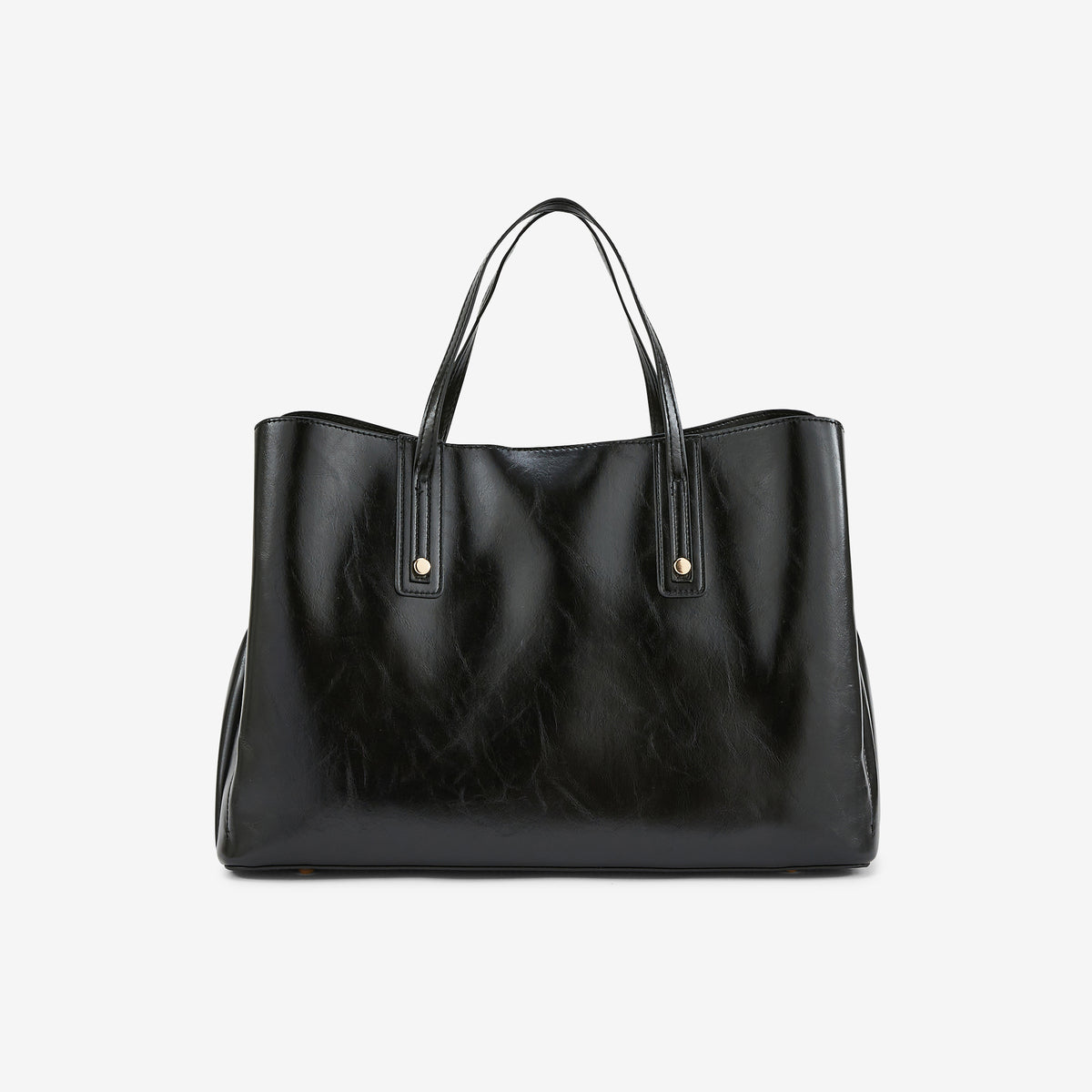 Grand sac à main en simili cuir noir