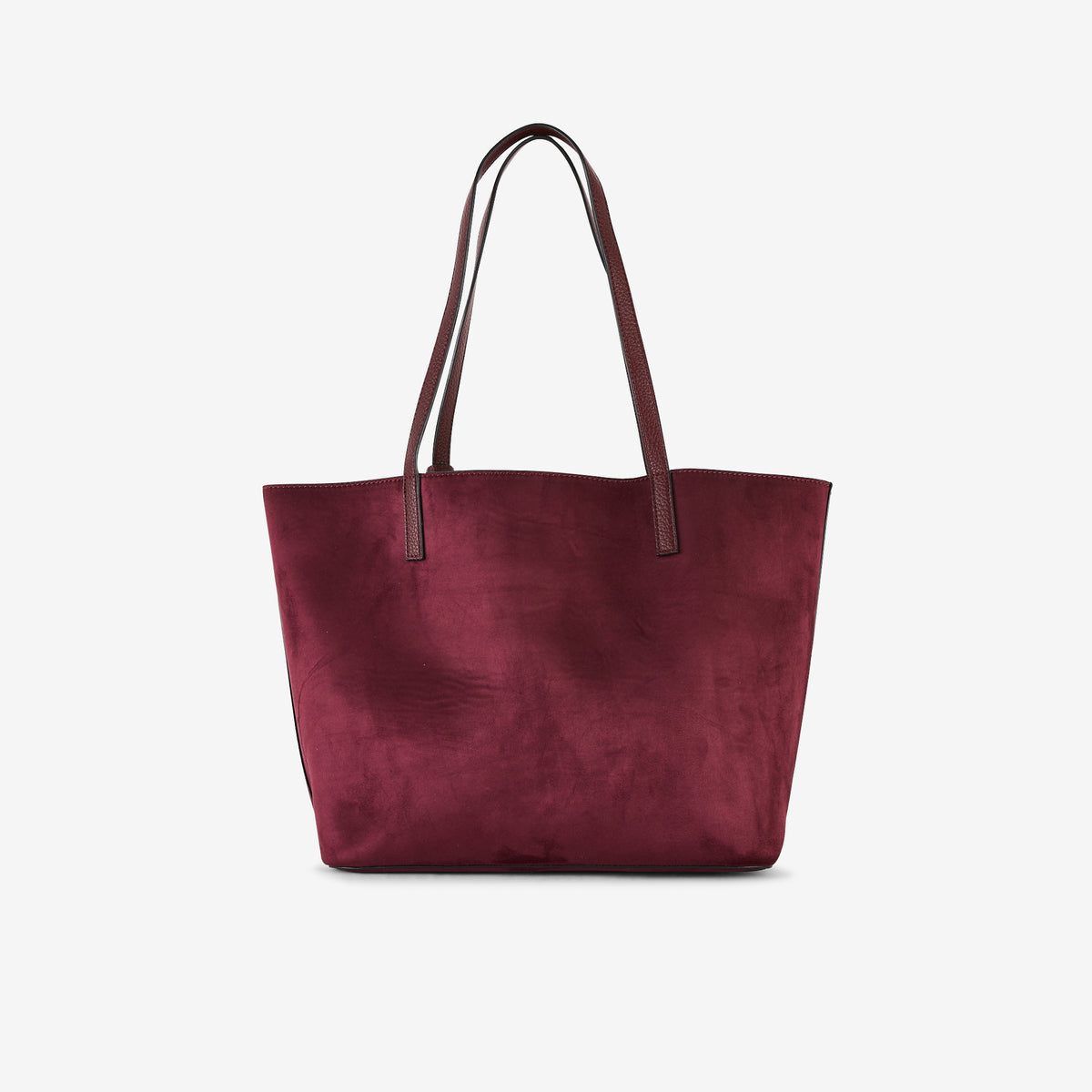 Sac cabas en suédine bordeaux réversible