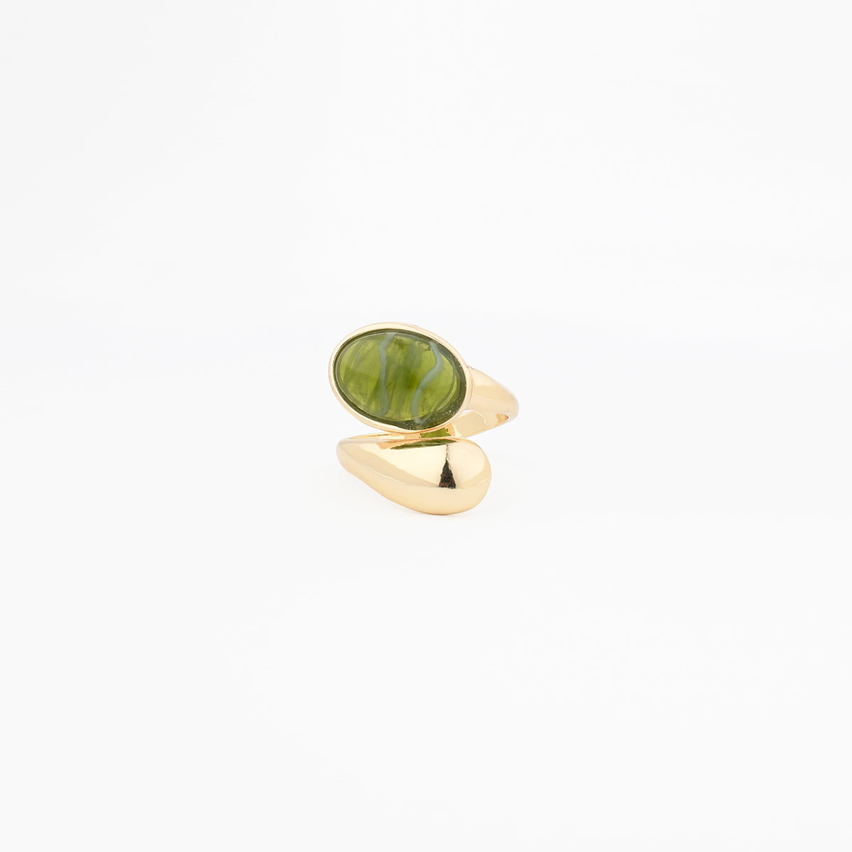 Bague cabochon vert