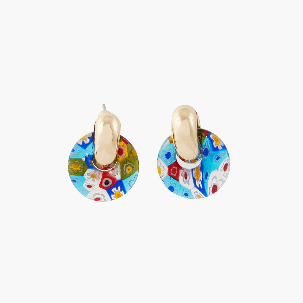 Boucles d'oreilles rondes multicolores