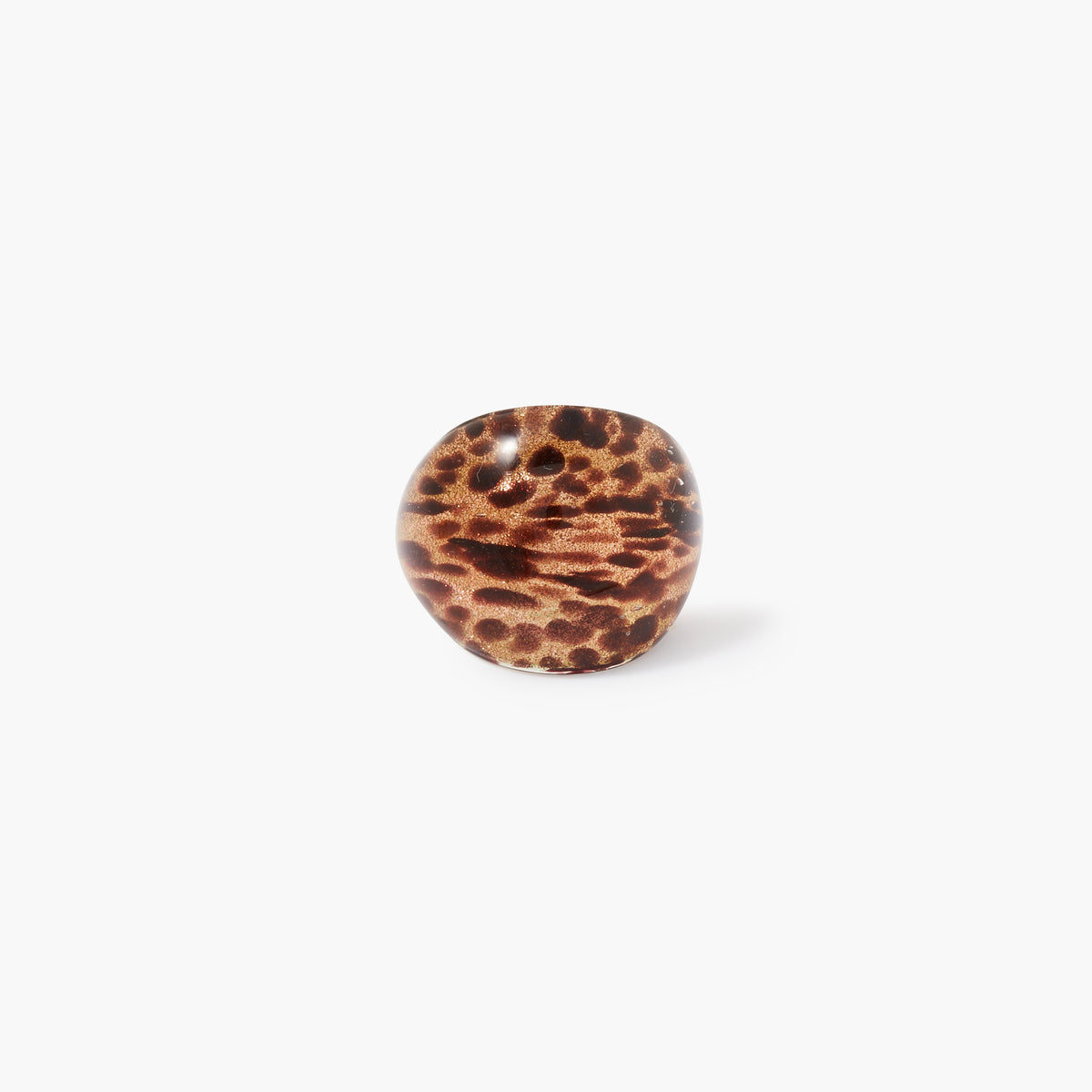 Grosse bague en verre léopard