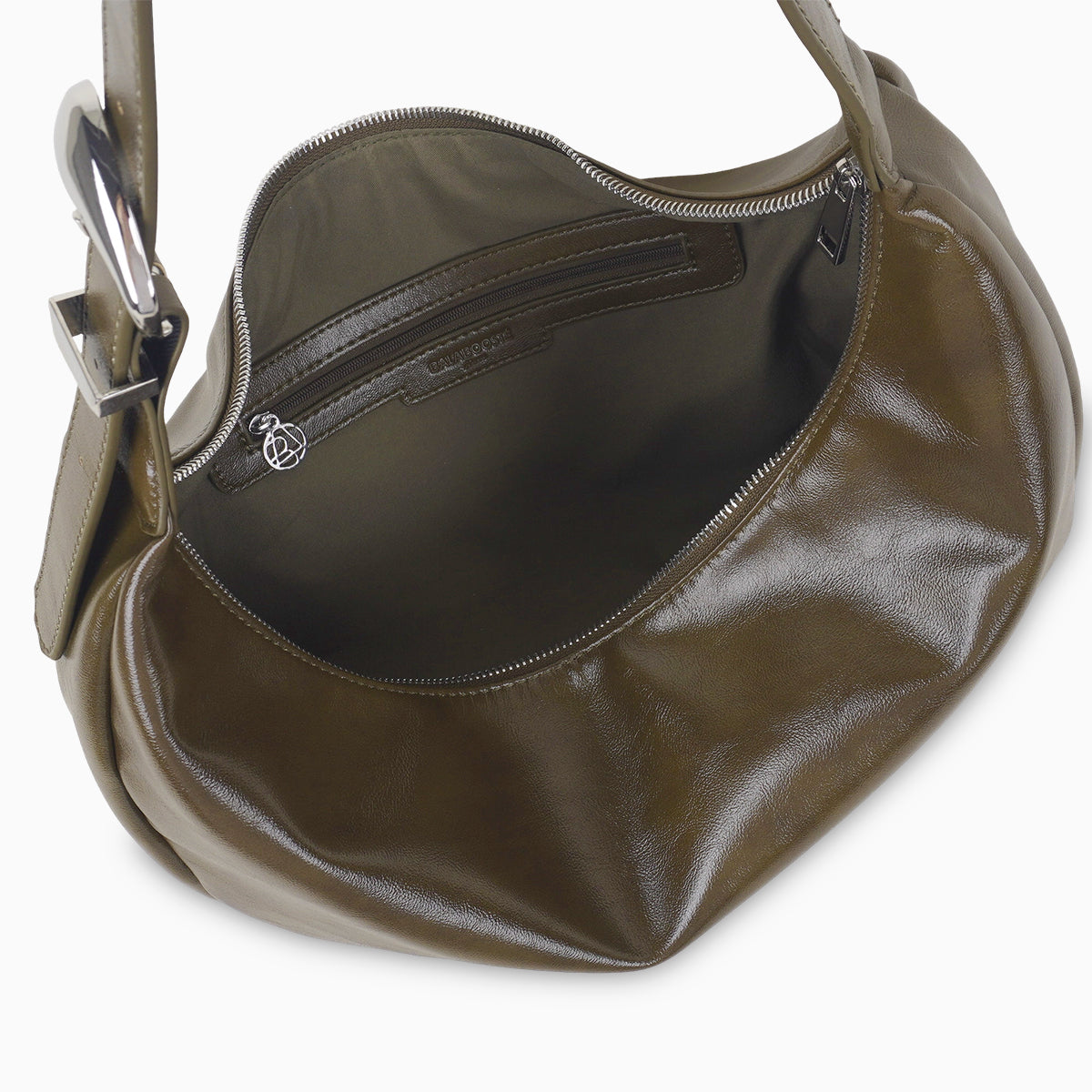 Sac porté épaule effet cuir kaki