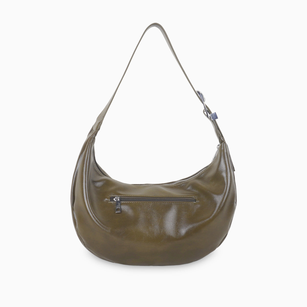 Sac porté épaule effet cuir kaki