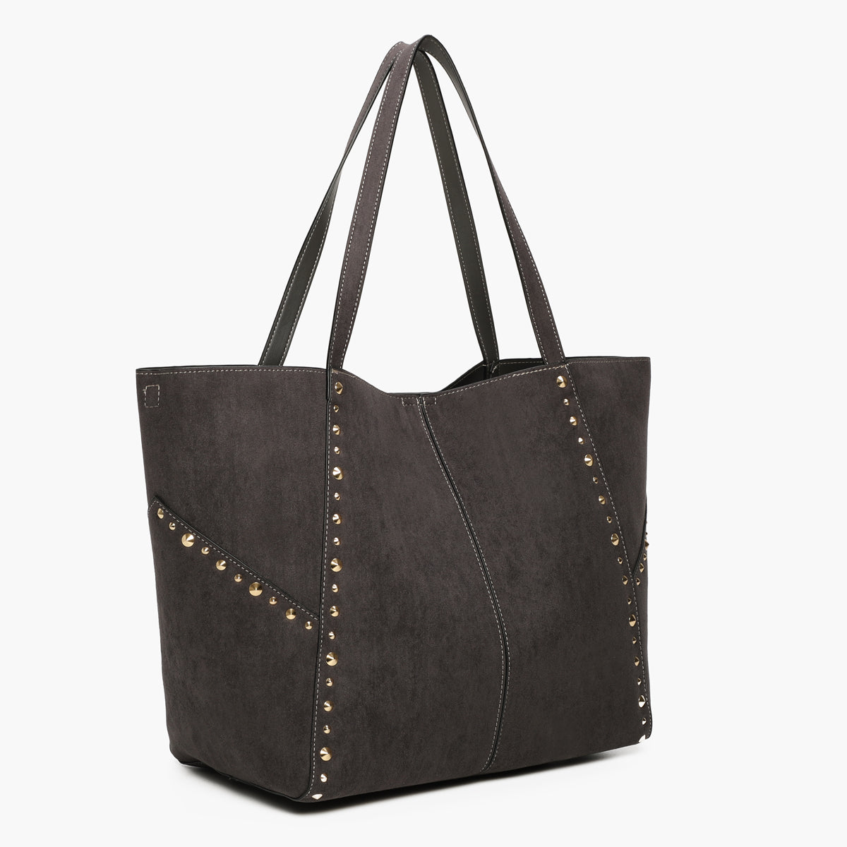 Sac cabas en suédine gris