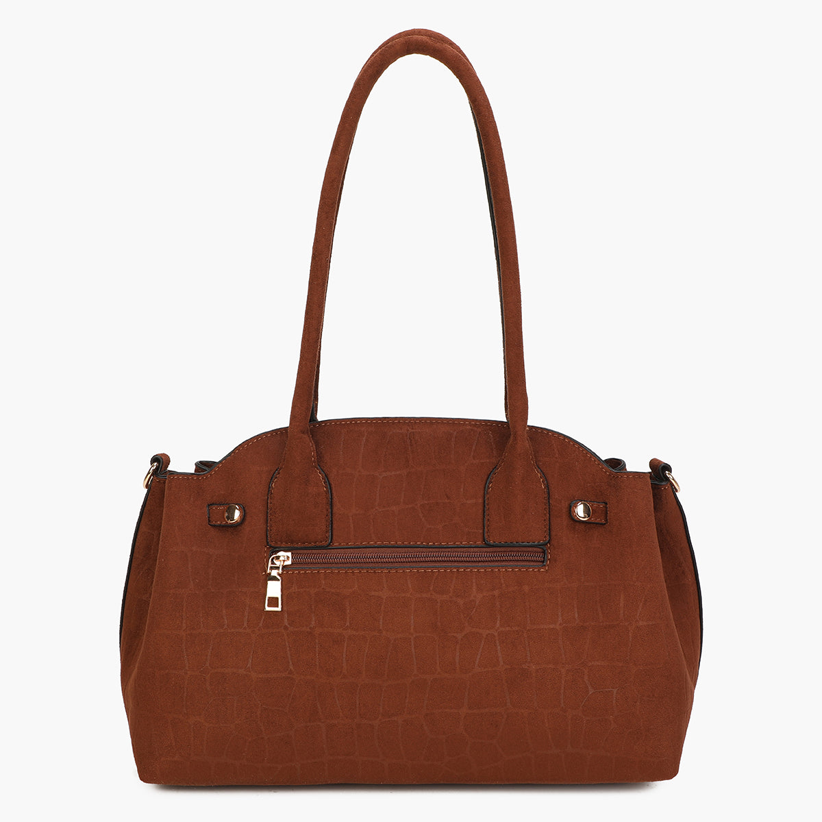 Sac porté épaule texturé marron