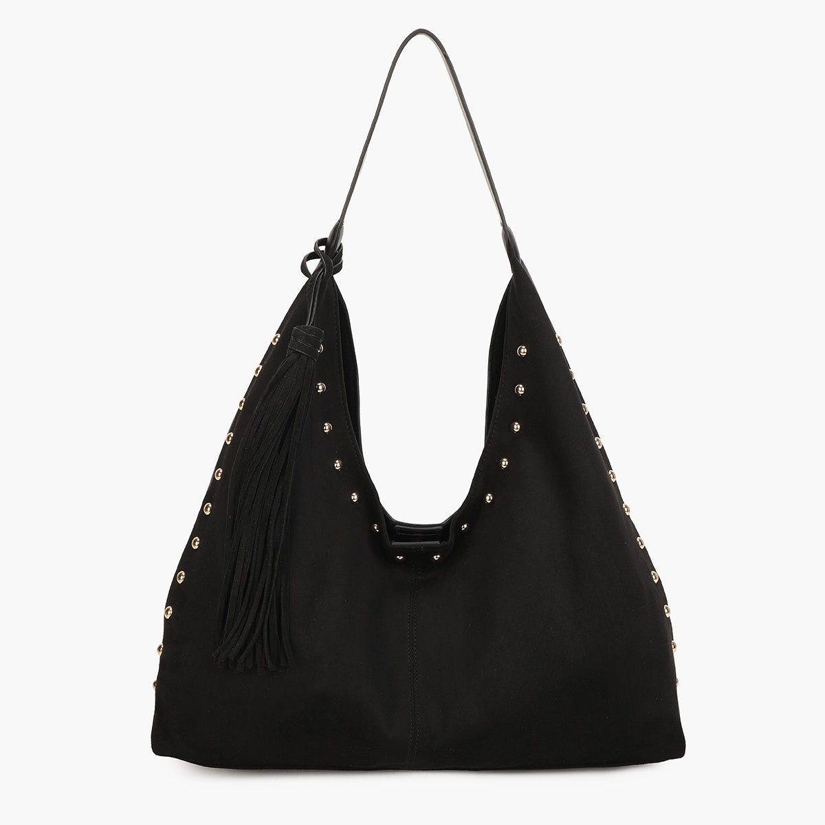 Sac hobo bi-matière noir
