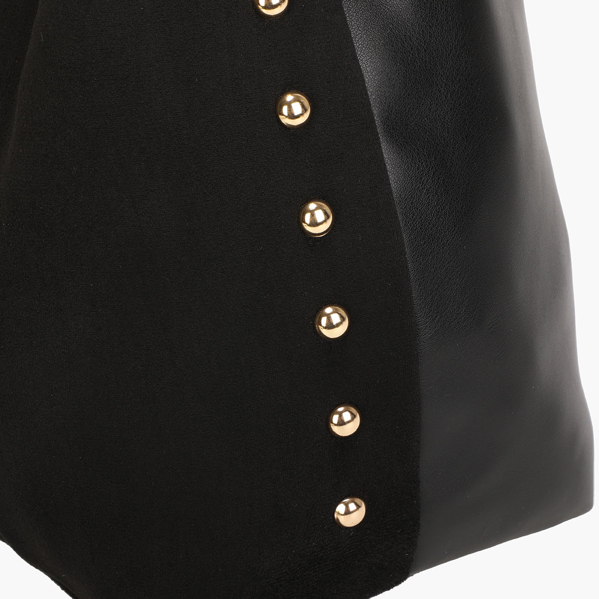 Sac hobo bi-matière noir