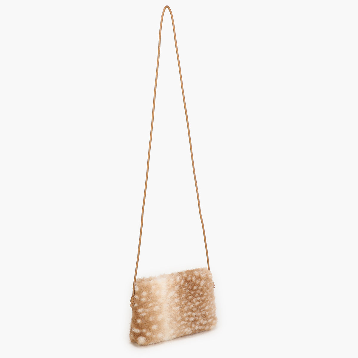 Petit sac à bandoulière texturé motif bambi beige