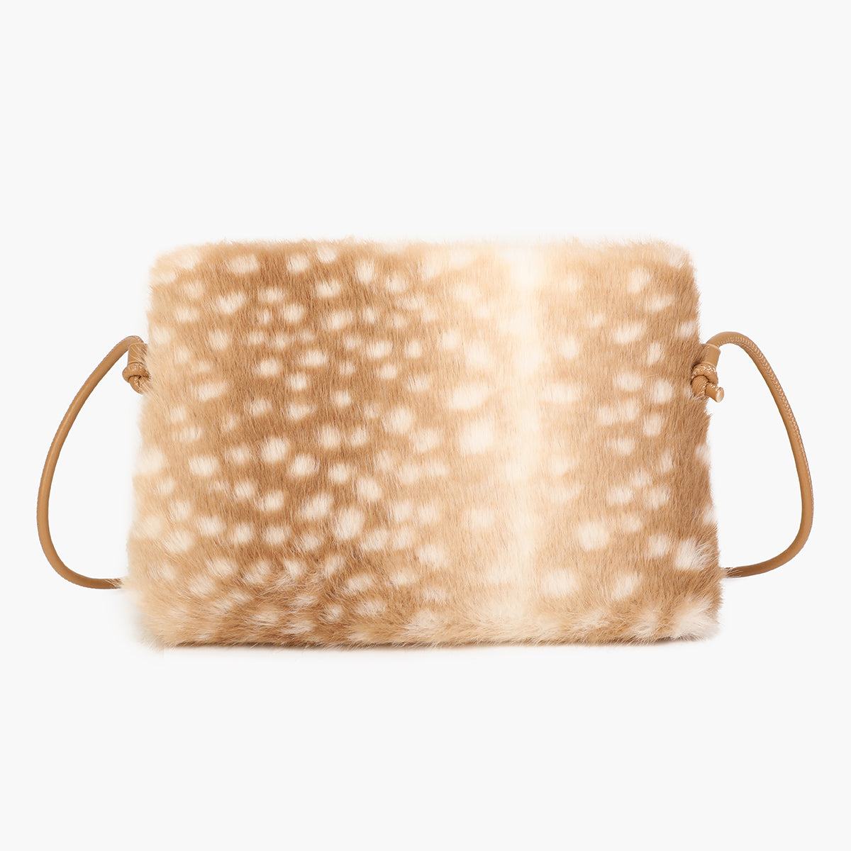 Petit sac à bandoulière texturé motif bambi beige