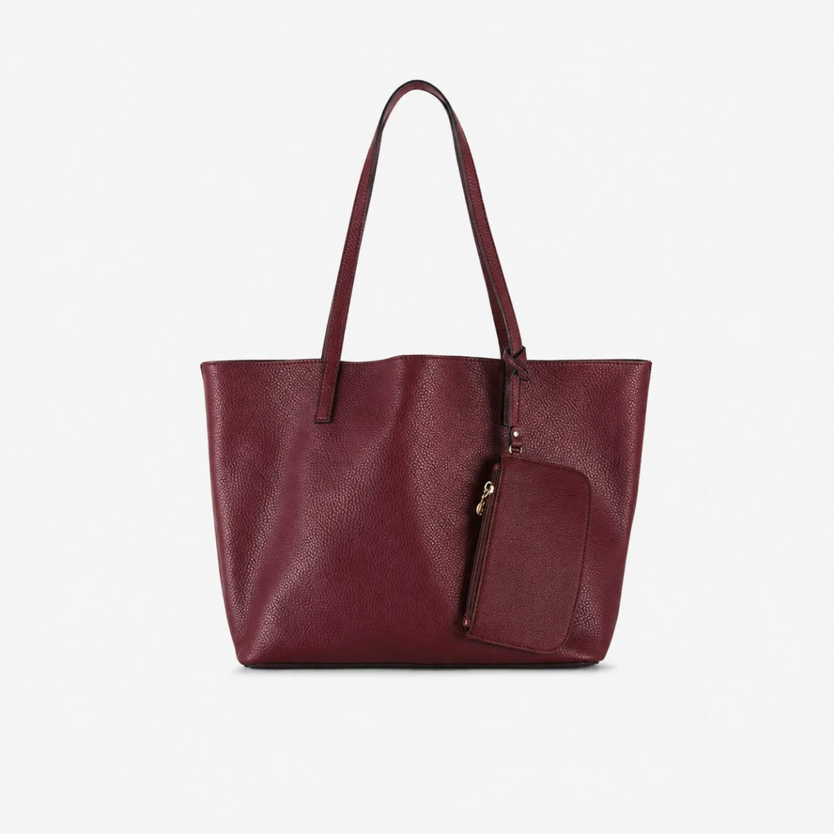 Sac cabas réversible bi matière bordeaux