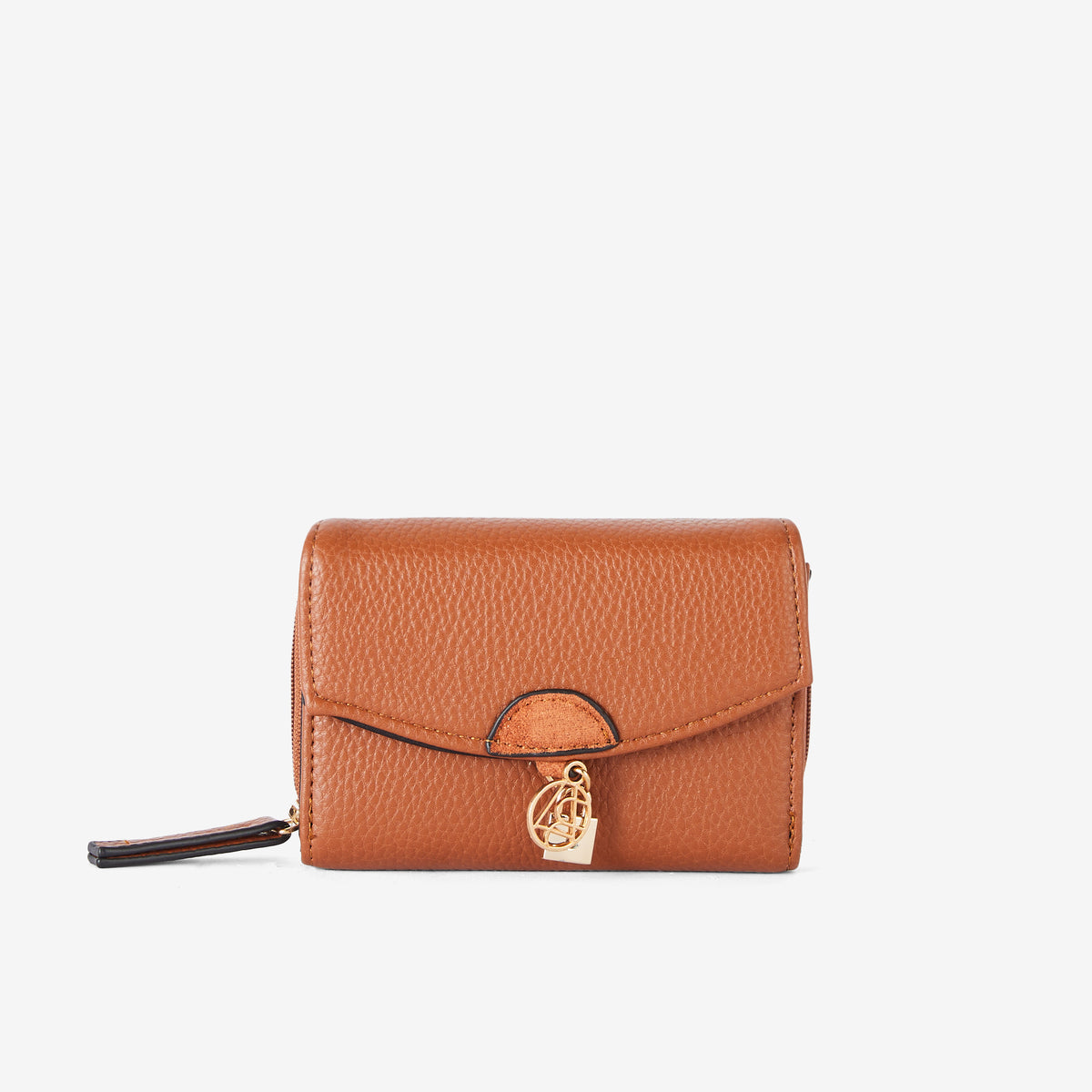 Portefeuille effet grainé camel