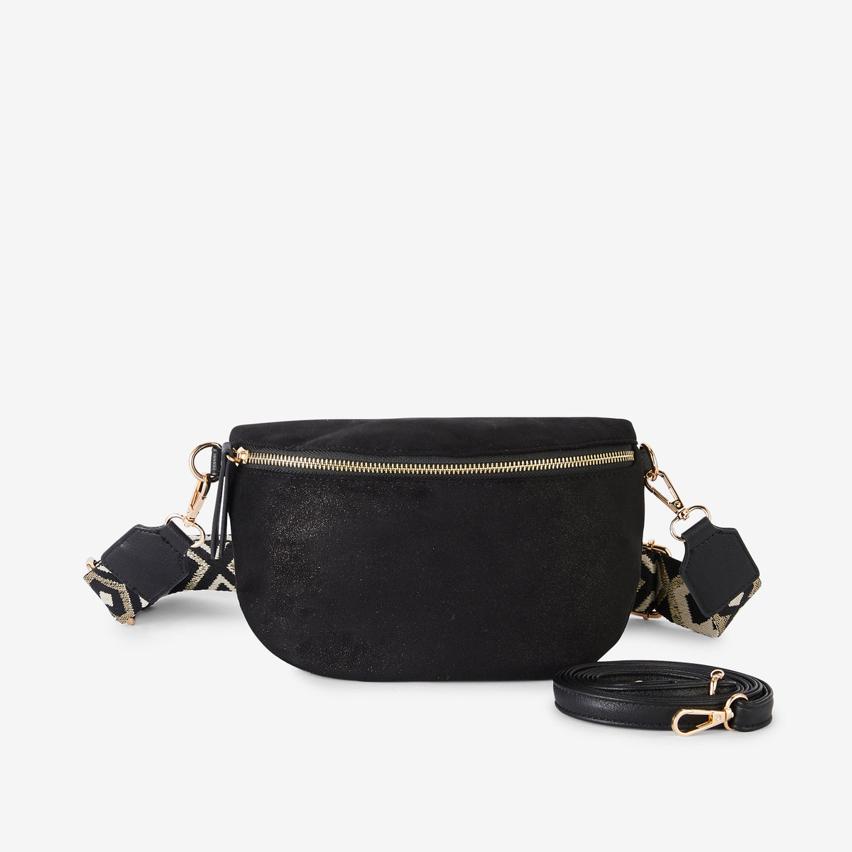Sac banane en suédine noir