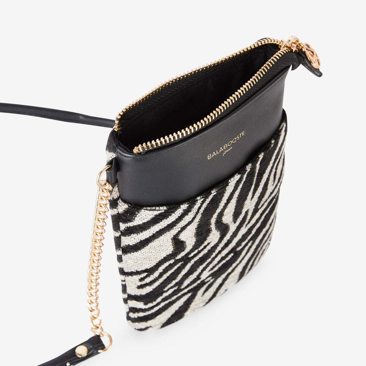Pochette de téléphone bi matière motif zèbre