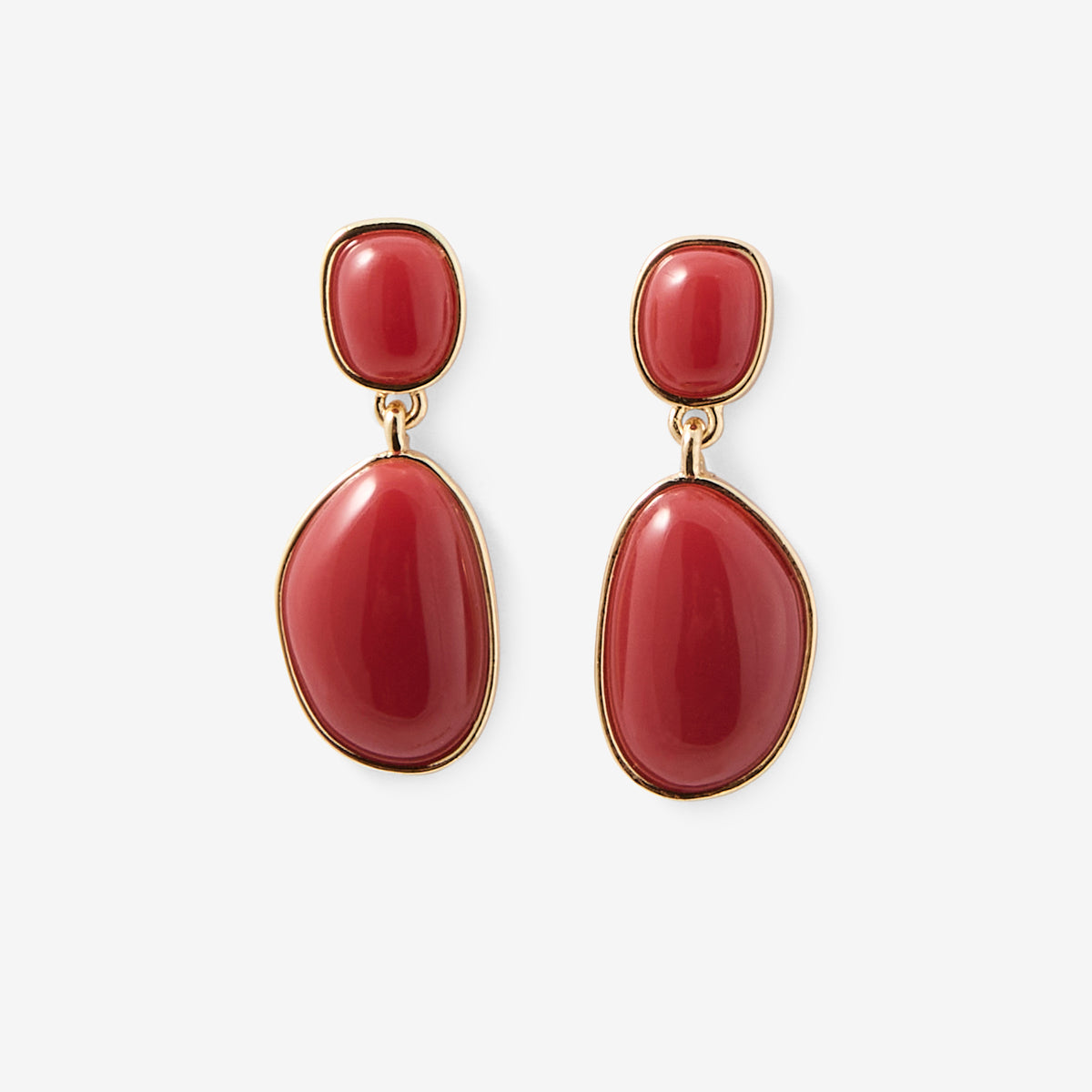 Boucles d'oreilles pendantes bordeaux