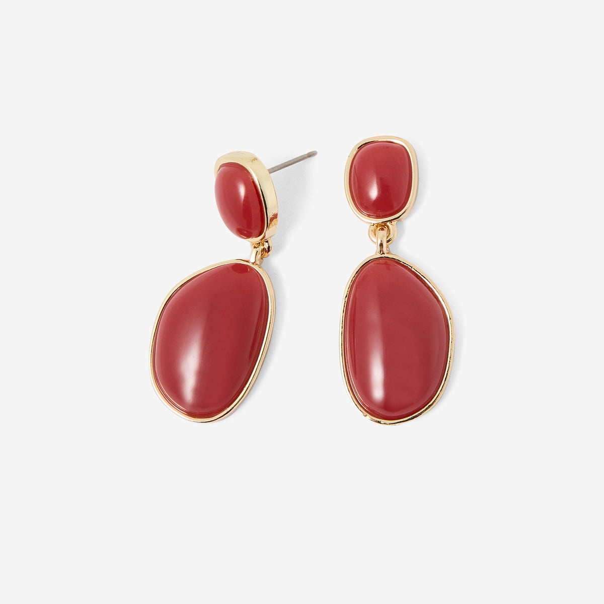 Boucles d'oreilles pendantes bordeaux