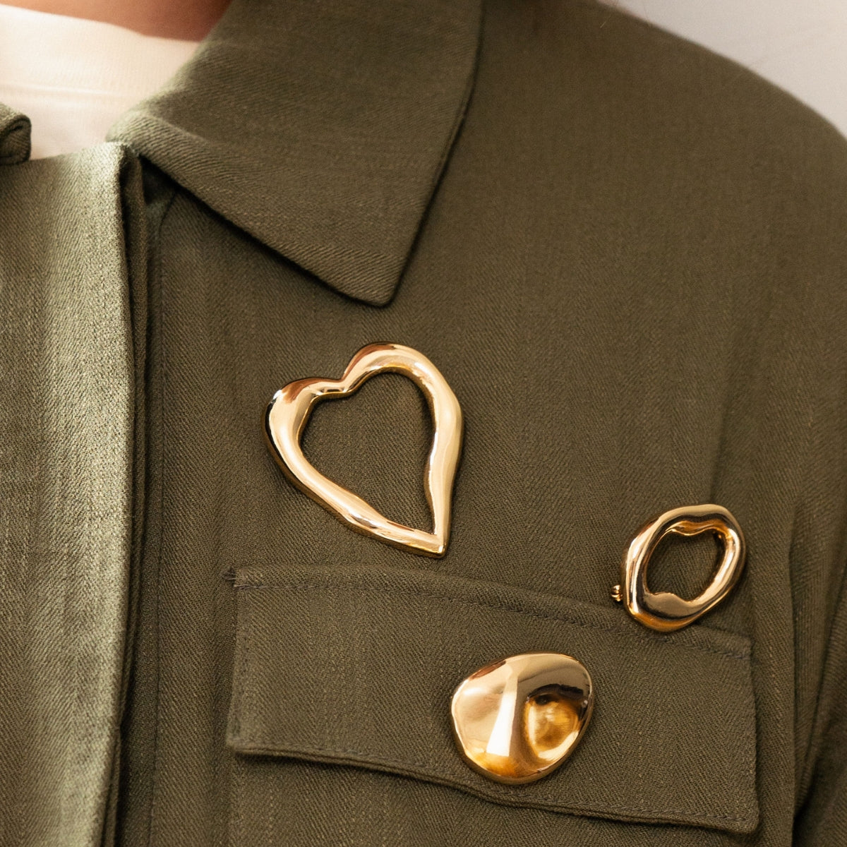 Broche ovale irrégulière - Collection Recyclée