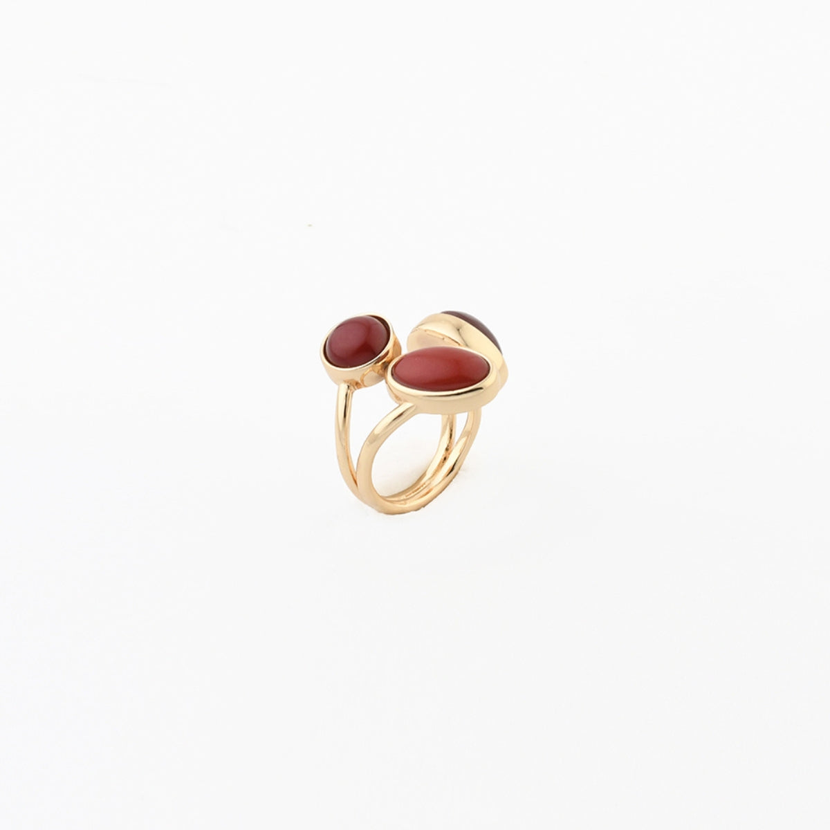 Bague 3 cabochons bordeaux