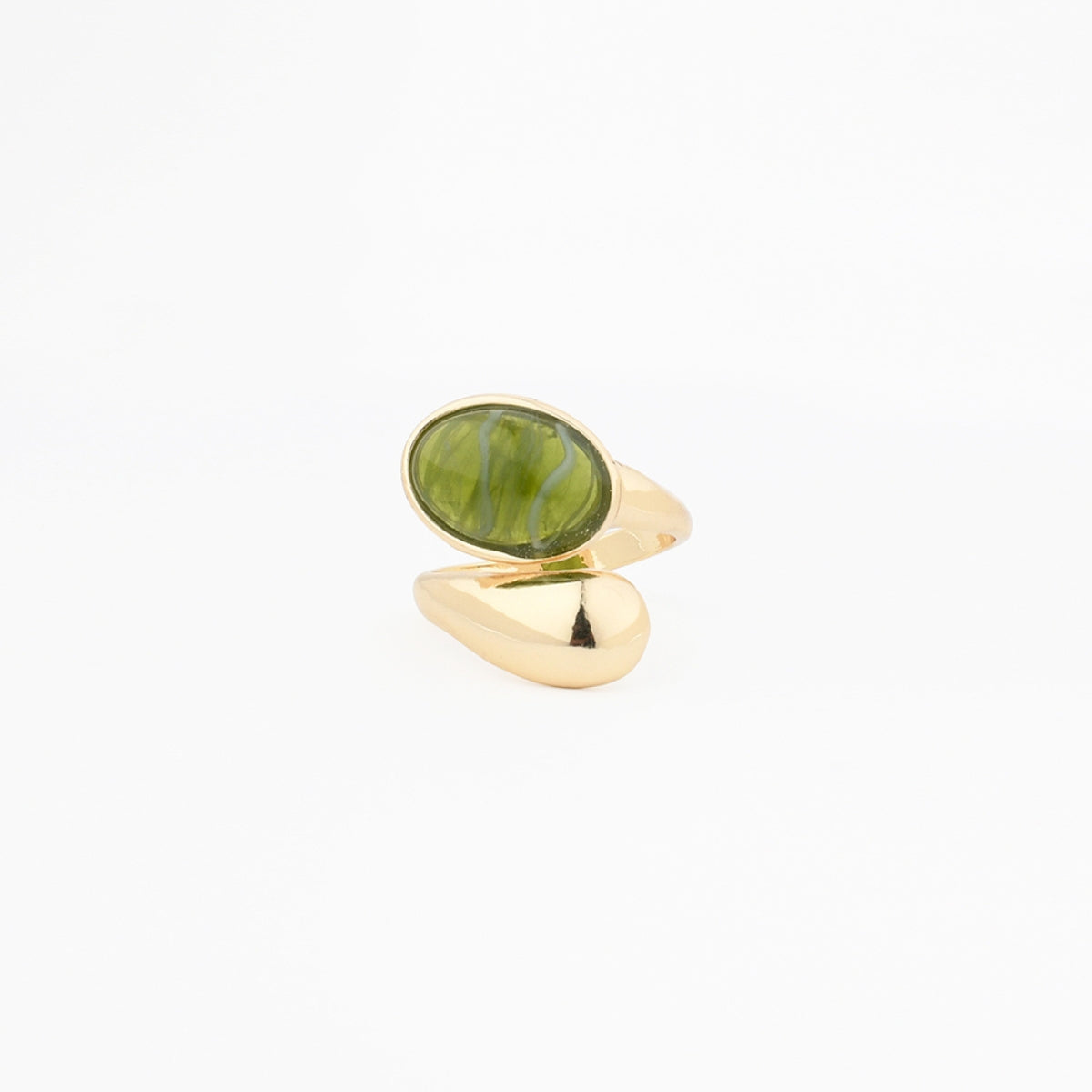 Bague cabochon vert
