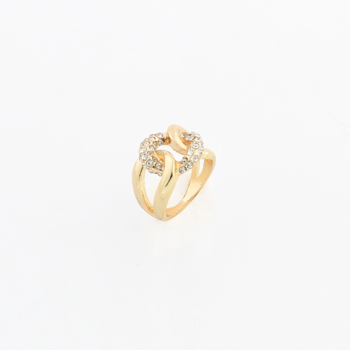 Bague à maillons dorés et strass