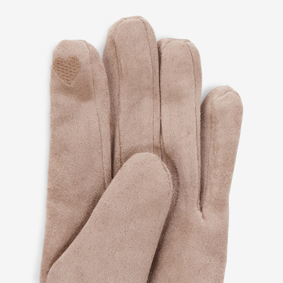 Gants bi-matière taupe et beige