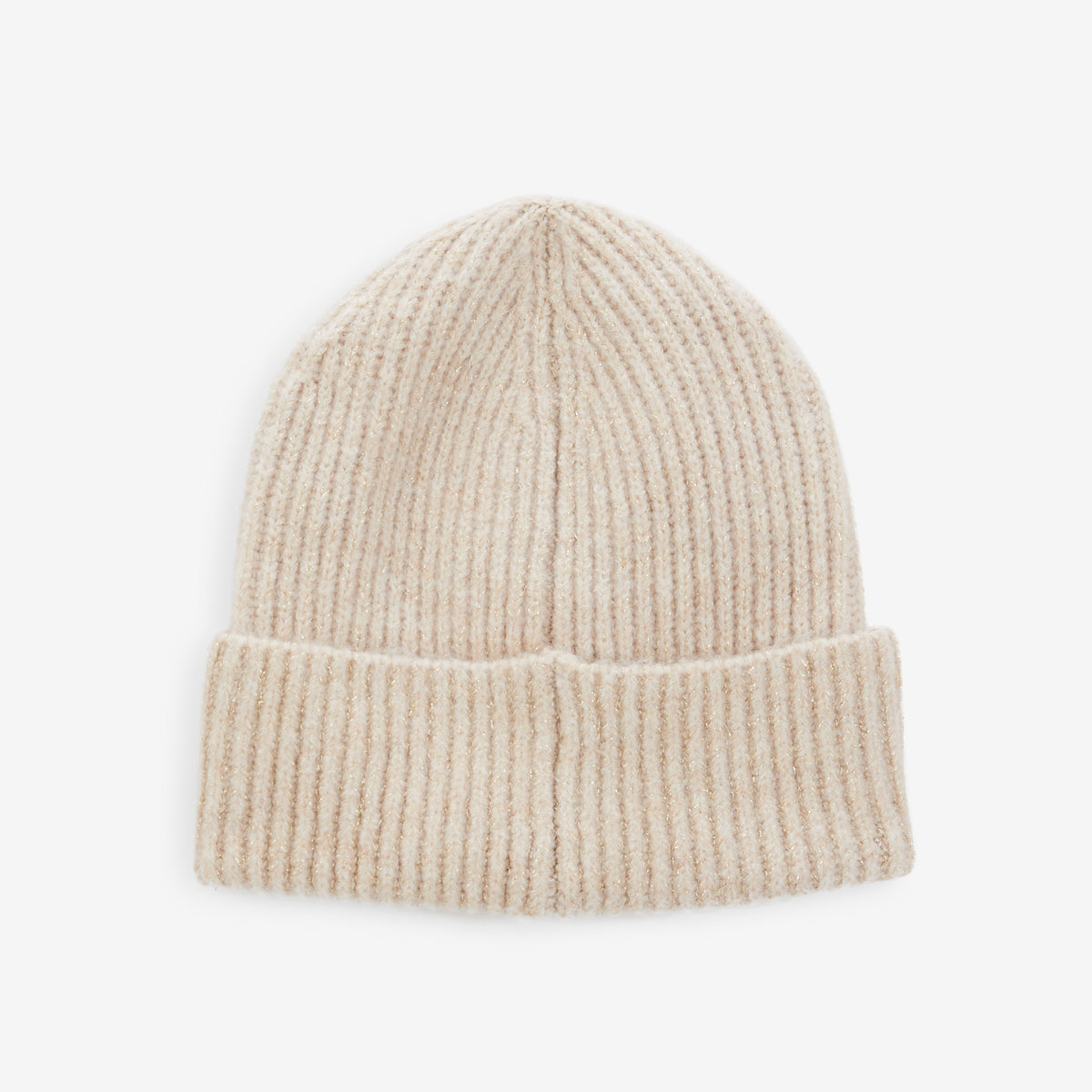 Bonnet en maille beige avec nœud